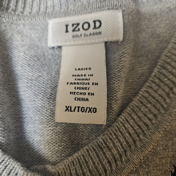 Izod gray Argyle pattern button down cardigan - Picture 4 of 5